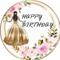 Opłatek na tort Urodziny Postać Kobieta Happy Birthday 18 30 40 50