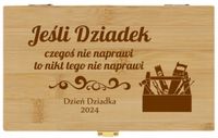 SKRZYNKA Z NARZĘDZIAMI 21 el. prezent NA DZIEŃ DZIADKA twój tekst GRAWER
