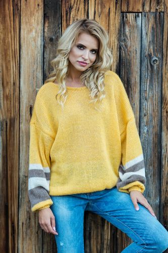 Sweter oversize F578 Szary UNI na Arena.pl