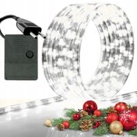 WĄŻ ŚWIETLNY ZEWNĘTRZNY 240 LED LAMPKI CHOINKOWE IP44 10m ZIMNY BIAŁY