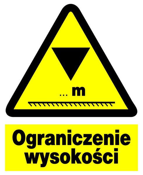 ZOO-56 ZNAK BHP TABLICZKA OGRANICZENIE WYSOKOŚCI zdjęcie 1
