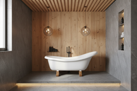 Wanna Wolnostojąca Rustykalna na Drewnianych Nogach 180 cm, kompozyt