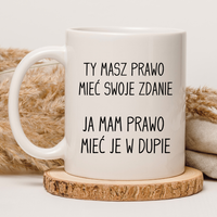 CHAMSKI KUBEK BEZ CENZURY | ŚMIESZNY PREZENT | DO PRACY BIURA DOMU | 330 ml