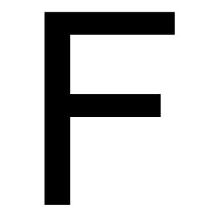 Szablon malarski litera F , czcionka Arial Rozmiar - 20cm, Szablon - PCV