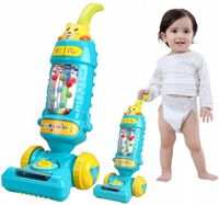 DUŻY ODKURZACZ RĘCZNY PIONOWY dla dzieci INTERAKTYWNY EDUKACYJNY LED MUZYKA