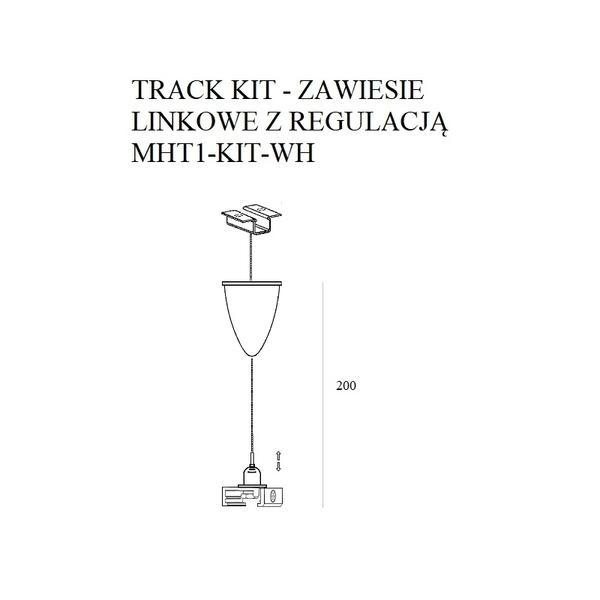 Linkowe zawiesie MHT1-KIT-WH Maxlight uchwyt do szynoprzewodu 3F białe zdjęcie 2