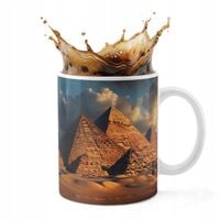 KUBEK CERAMICZNY 330ML DRUK - EGIPT PIRAMIDY ZABYTEK WIDOKI PIĘKNE