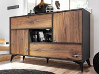 Pan Igiełka Komoda Dąb Bijoux Antracyt 4 Drzwiowa LED Loft Nowoczesna