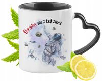 Kubek Czarny Z Uszkiem W Kształcie Serca Dla Doradcy Na Prezent