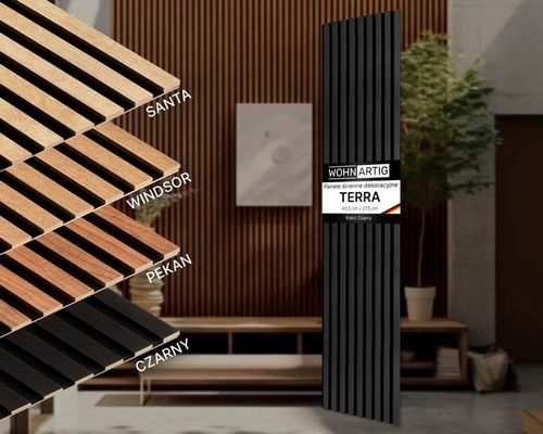 Lamele ścienne na płycie HDF - 275 cm x 40,5 cm - CZARNY 905 na Arena.pl