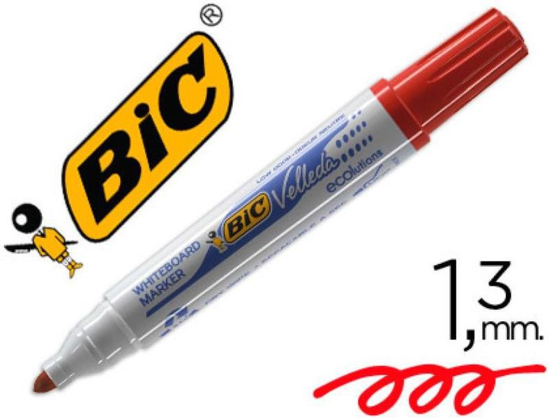 MARKER BIC VELLEDA DO TABLIC OKRĄGŁY CZERWONY 3086129999637 zdjęcie 1