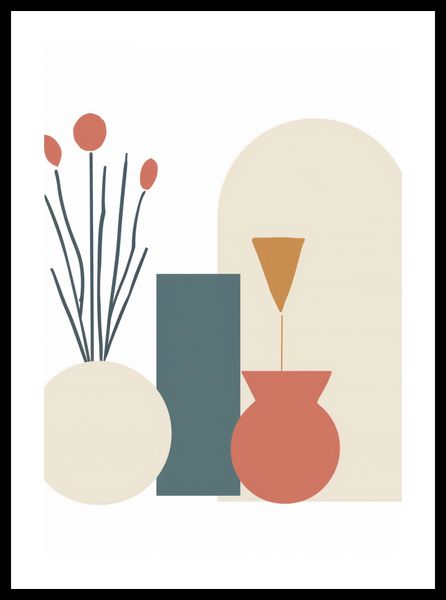 Plakat 70x100cm Kremowe Wazony zdjęcie 3
