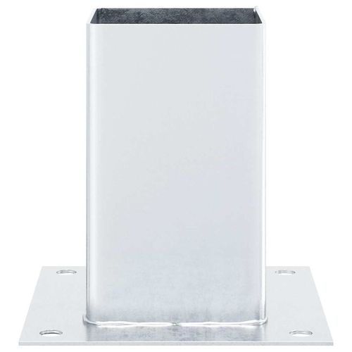 Podstawy słupków kwadratowe 12 szt. Srebrne Stal ocynkowana na Arena.pl