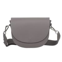 VERA PELLE torebka skórzana listonoszka z paskiem V558 ciepła szara