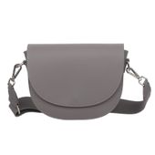 VERA PELLE torebka skórzana listonoszka z paskiem V558 ciepła szara