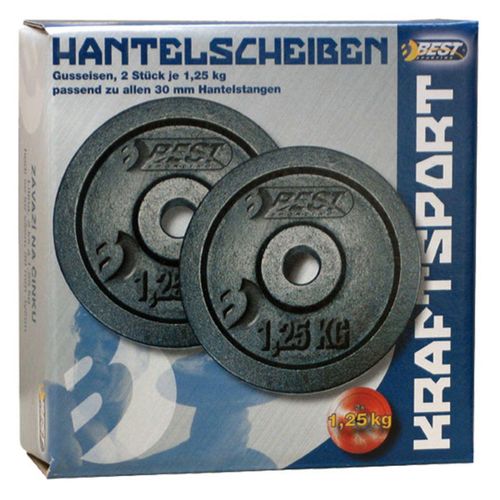 OBCIĄŻENIE ŻELIWNE CZARNE 2x1,25 KG BEST SPORTING fi 30mm na Arena.pl