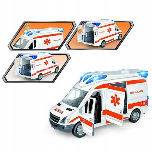 AMBULANS KARETKA POGOTOWIA AUTO Z DŹWIĘK POGOTOWIE OTWIERANE DRZWI ŚWIATŁO na Arena.pl