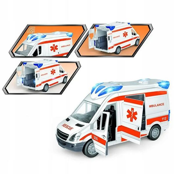 AMBULANS KARETKA POGOTOWIA AUTO Z DŹWIĘK POGOTOWIE OTWIERANE DRZWI ŚWIATŁO zdjęcie 3