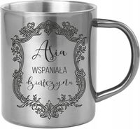 Kubek metalowy z grawerem PREZENT na urodziny