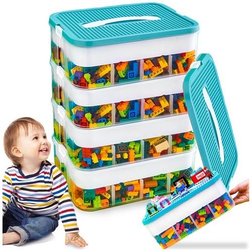 POJEMNIK na Klocki LEGO 4-PIĘTROWY WARSTWOWY ORGANIZER z Przegródkami 24 L na Arena.pl