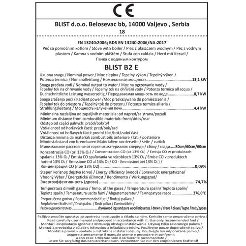 Piec piecyk kominek koza z płaszczem wodnym kocioł CO BLIST B2E na Arena.pl