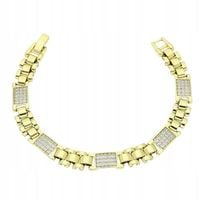 Bransoletka pozłacana 14K z cyrkoniami 18,5 cm 8 mm