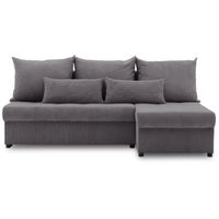 Narożnik uniwersalny, sztruksowy, LUMARO, 203x142x75 cm, szary | TYLETEGOTU