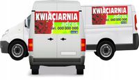 Reklama Naklejka na samochód KWIACIARNIA ADRES