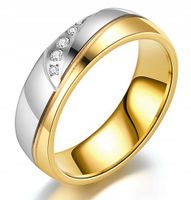 PIĘKNA OBRĄCZKA ŚLUBNA PIERŚCIONEK 316L STAL r.25