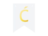 Baner DIY, 16 cm, biały, literka "Ć" [stwórz swój baner]