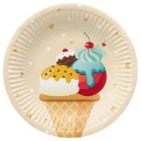 talerze papierowe okrągłe "ice cream" 18 cm 8 szt