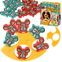 Gra Zręcznościowa Balansujący Serek Ser Spadające Myszki Figurki  3 Tryby