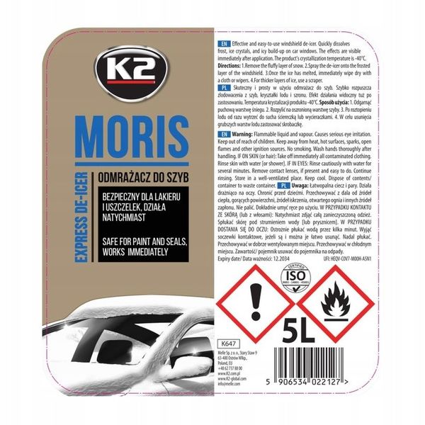 Odmrażacz Do Szyb K2 Moris 5L zdjęcie 2