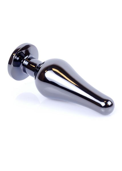 Plug-Jewellery Dark Silver Butt Plug- Red zdjęcie 2