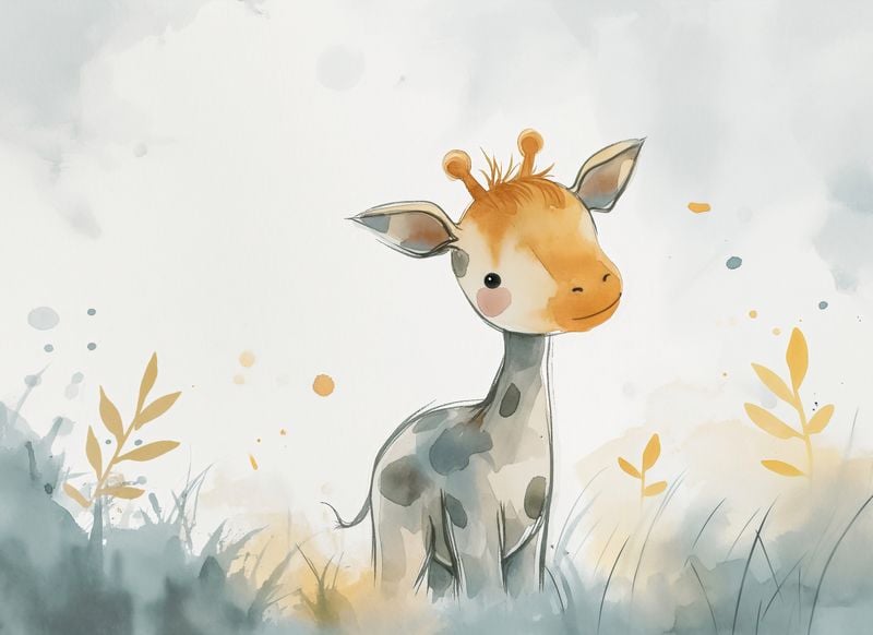 Plakat 55x40cm Mała Żyrafka zdjęcie 1