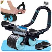 ROLLER TRENAŻER MIĘŚNI BRZUCHA Z PODPÓRKĄ KÓŁKO FITNESS PILATES TIMER +MATA