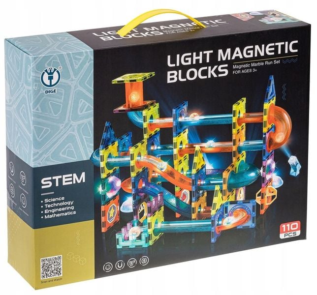 KLOCKI MAGNETYCZNE ŚWIĘCĄCE TOR KULKOWY KLOCKI KONSTRUKCYJNE KULODROM 110EL zdjęcie 7