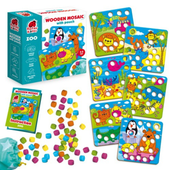 Gra Edukacyjna Drewniana Mozaika Zoo Rw4004