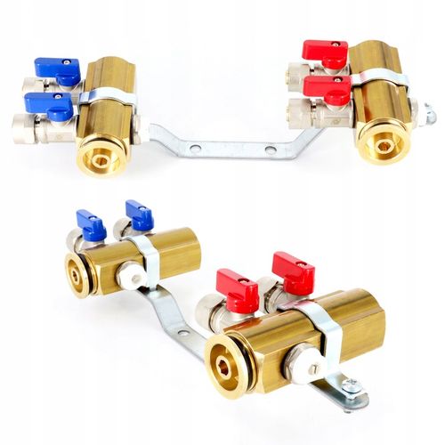 Rozdzielacz C.O. 2 obwodów zaworki PEX odpowietrzniki DO GRZEJNIKÓW na Arena.pl