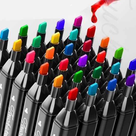 Markery 204 kolory flamastry pisaki dwustronne zdjęcie 5