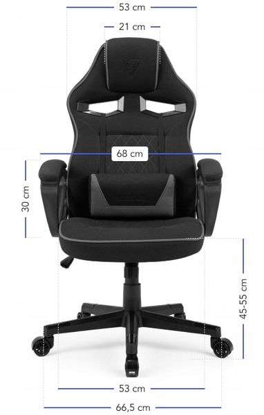 Fotel gamingowy biurowy Knight materiałowy SENSE7 zdjęcie 7