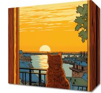 Obraz 30x30cm Zachód przez Kocie Oczy