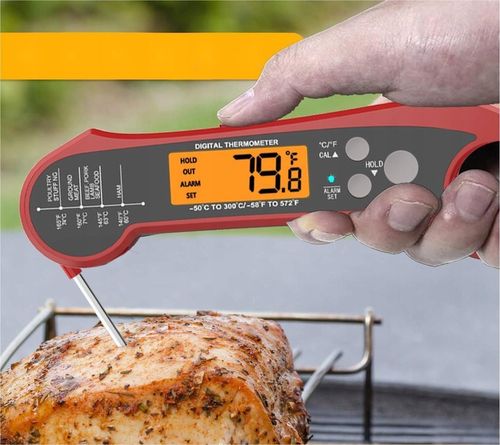 Termometr Kuchenny Skladany -50°C do 300°C 2x Sondy Stal-304 LCD Alarm IPX7 na Arena.pl