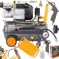 KOMPRESOR OLEJOWY 50L SPRĘŻARKA 8 BAR 392 l/min 230V TŁOKOWY MOBILNY ZESTAW