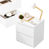 Szafka nocna biała praktyczna do sypialni szafka z szufladami loft