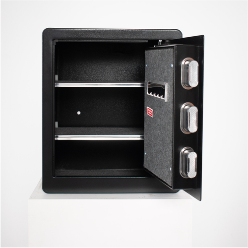 Pancerny Domowy Sejf Biometryczny Na Odcisk Palca 45x38x30 cm Czarny na Arena.pl