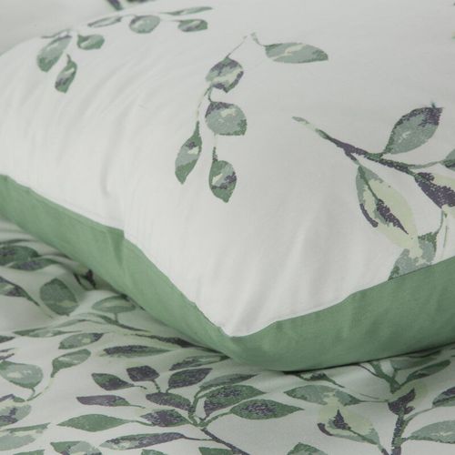 Pościel bawełniana kwiaty CLARISSA 160X200 70X80X2 biała+zielona na Arena.pl