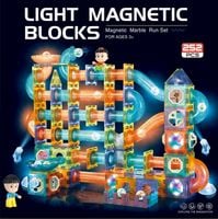 Klocki Magnetyczne Świecące Tor Kulkowy 252 el Duże Konstrukcyjne Zestaw