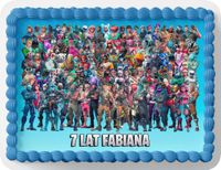 PROSTOKĄTNY OPŁATEK NA TORT A4 20x29CM - FORTNITE GRA + IMIĘ