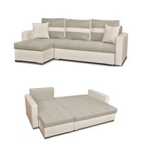 Narożnik Figo rozkładany z funkcją spania rogówka Family Meble beżowy